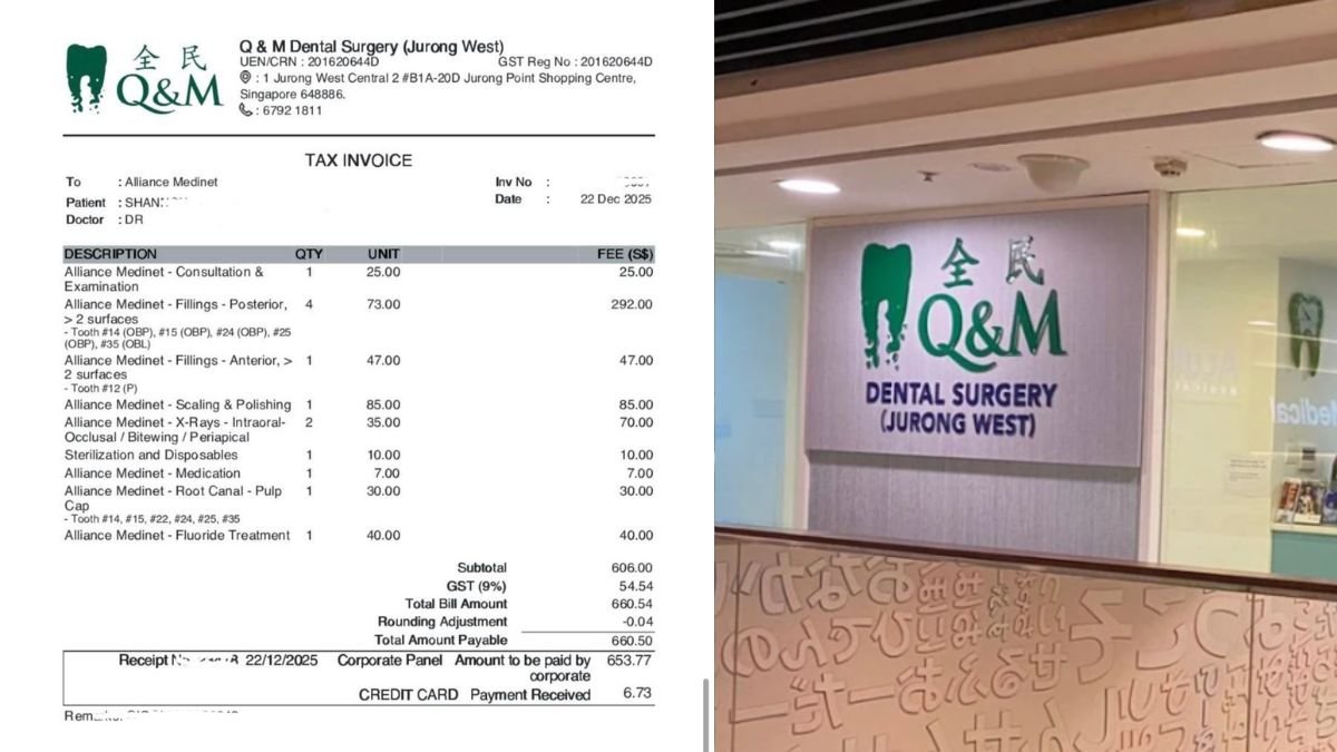 Singapore woman disputes a S$903 dental bill at Jurong Point.